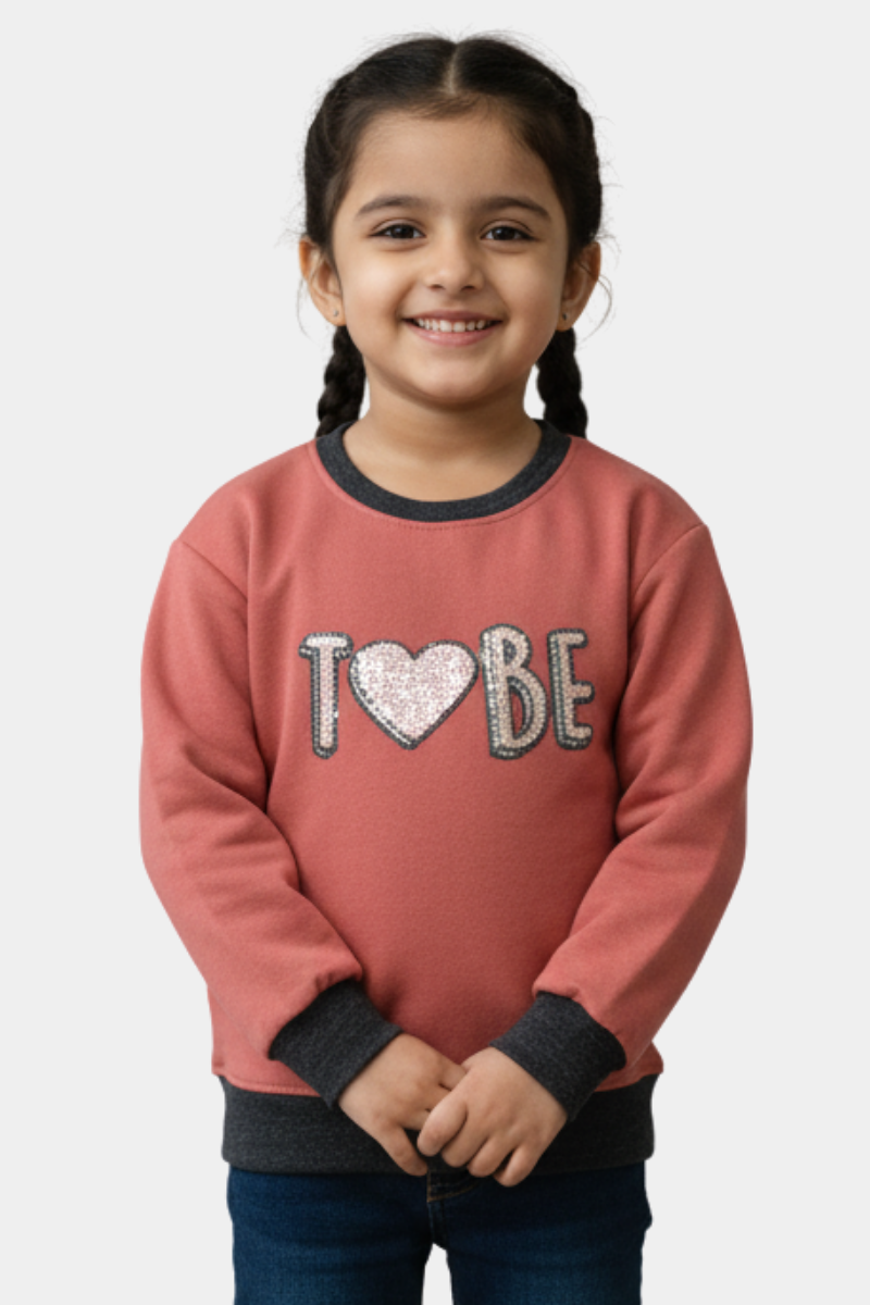 "I ❤️ To Be" Sequin Heart Kids' Sweatshirt