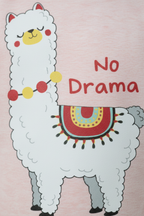 "No Drama Llama" Kids' Pink Sweatshirt