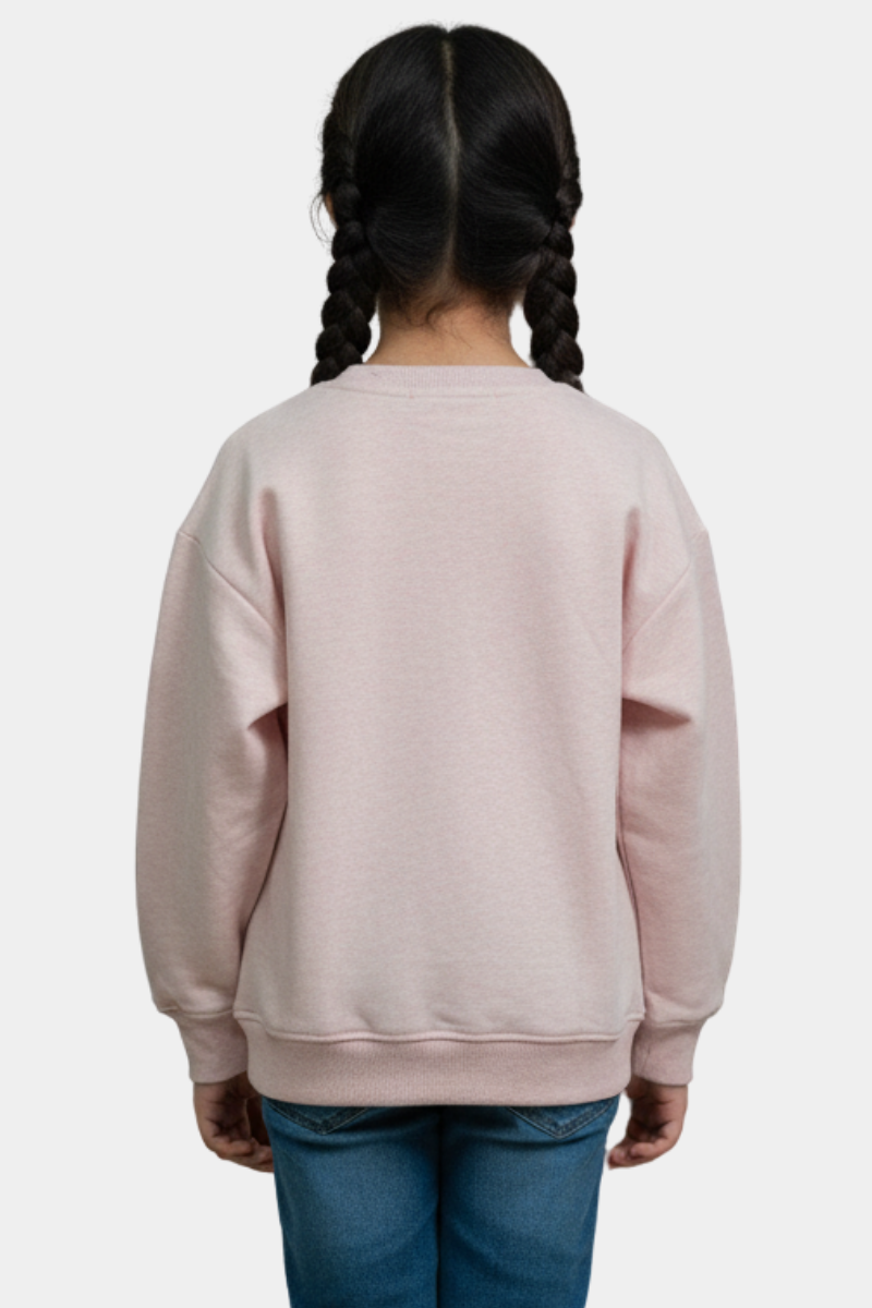 Cozy Pink Pullover with Sequin Heart Graphic