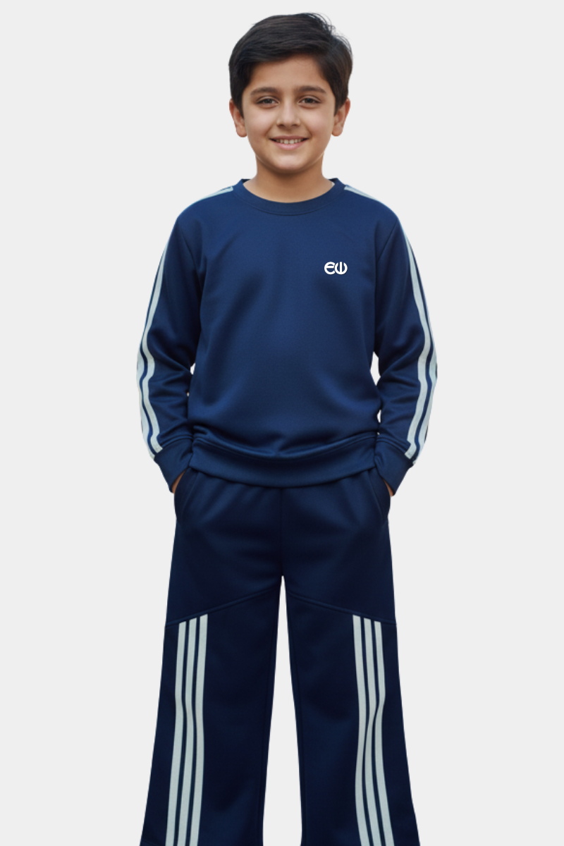 Cozy Navy Kids' Athletic Sweatshirt & Joggers Set