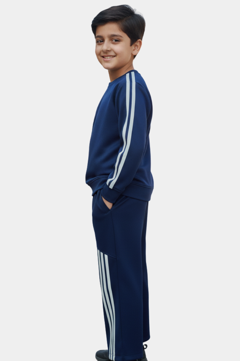 Cozy Navy Kids' Athletic Sweatshirt & Joggers Set