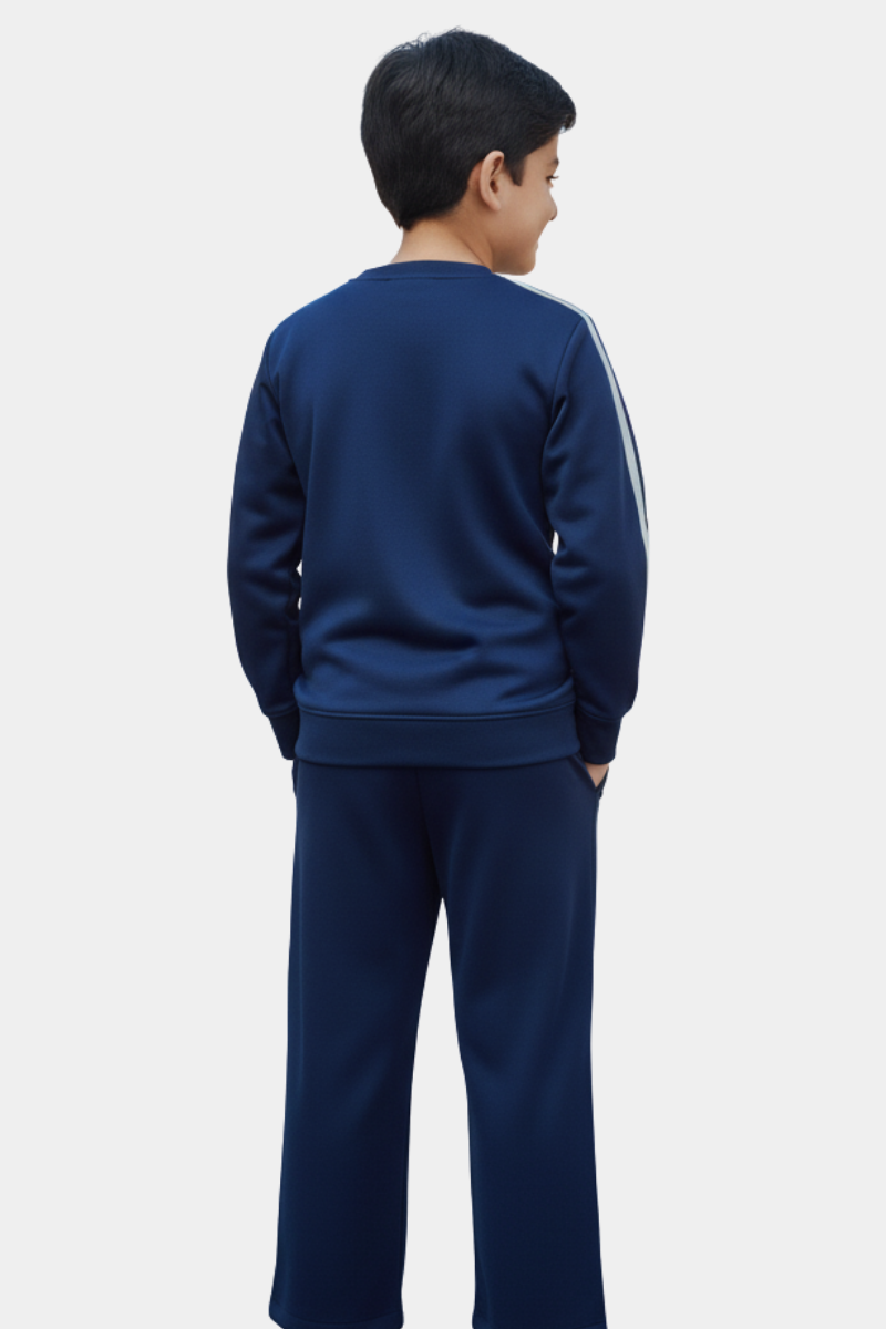 Cozy Navy Kids' Athletic Sweatshirt & Joggers Set