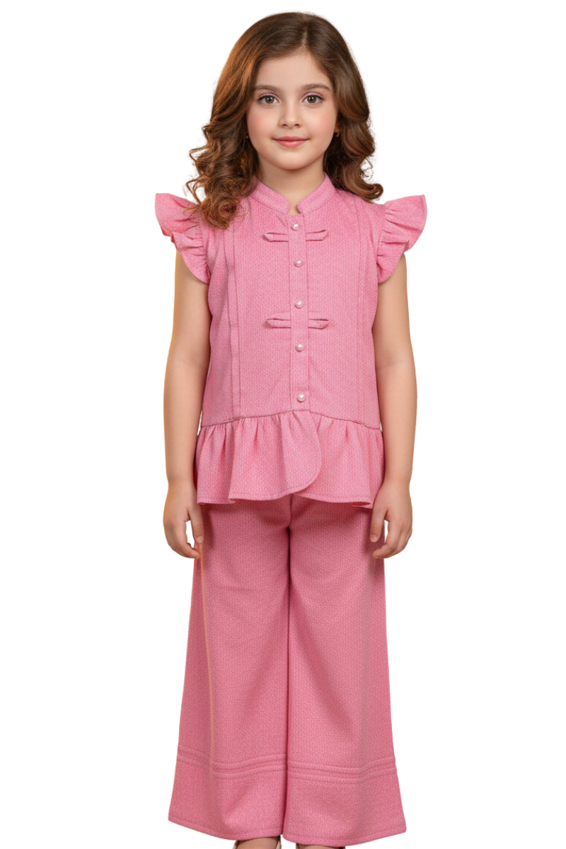 Premium 2-Piece Summer Fusion Suit - Polka Dot Frock with Trousers