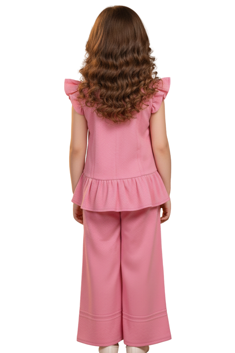 Premium 2-Piece Summer Fusion Suit - Polka Dot Frock with Trousers
