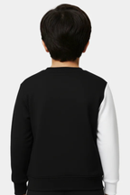 Boys Black & White Color Block Fleece Sweatshirt