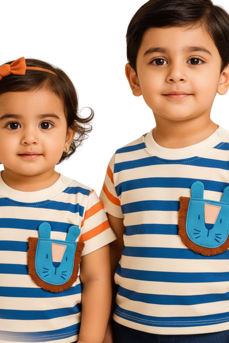 Little Lion Sibling Stripe Tee