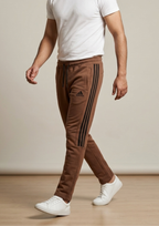 Men’s Brown Terry Activewear Trousers – Adidas Logo, 240-260 GSM