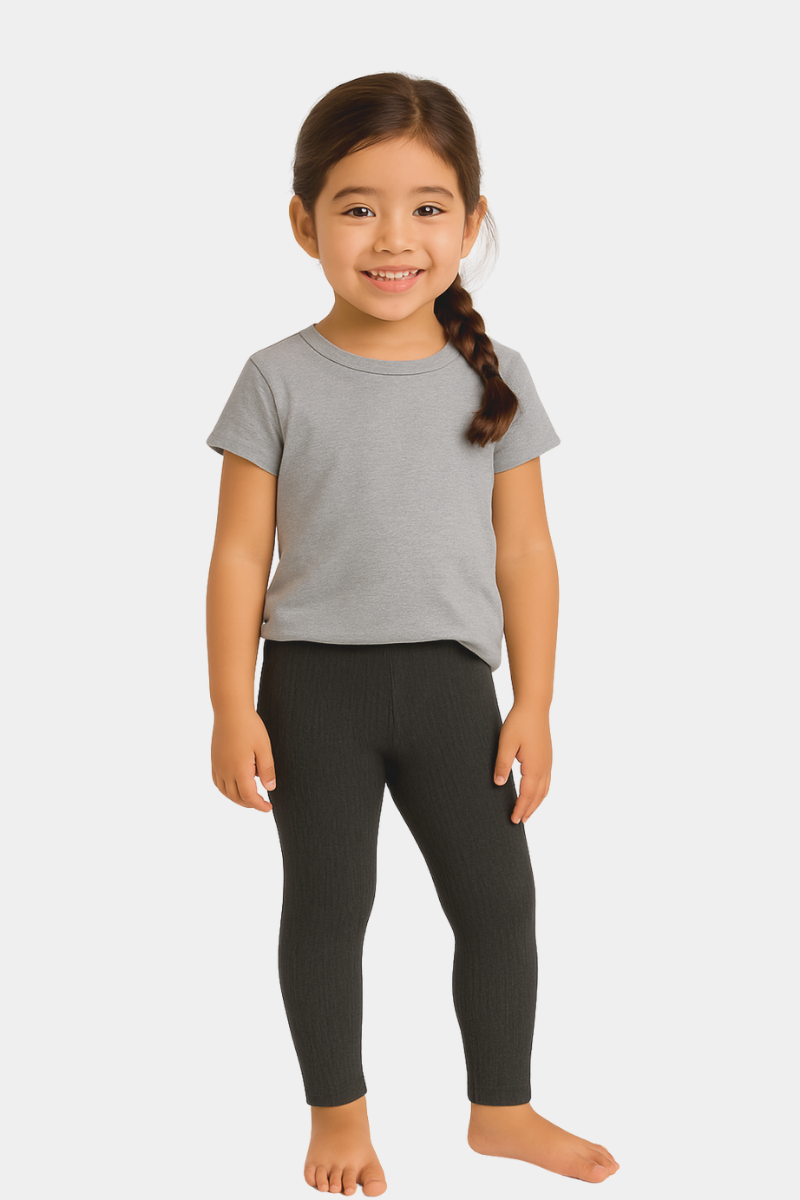 Essential Charcole Gray Ribbed Ankle Leggings