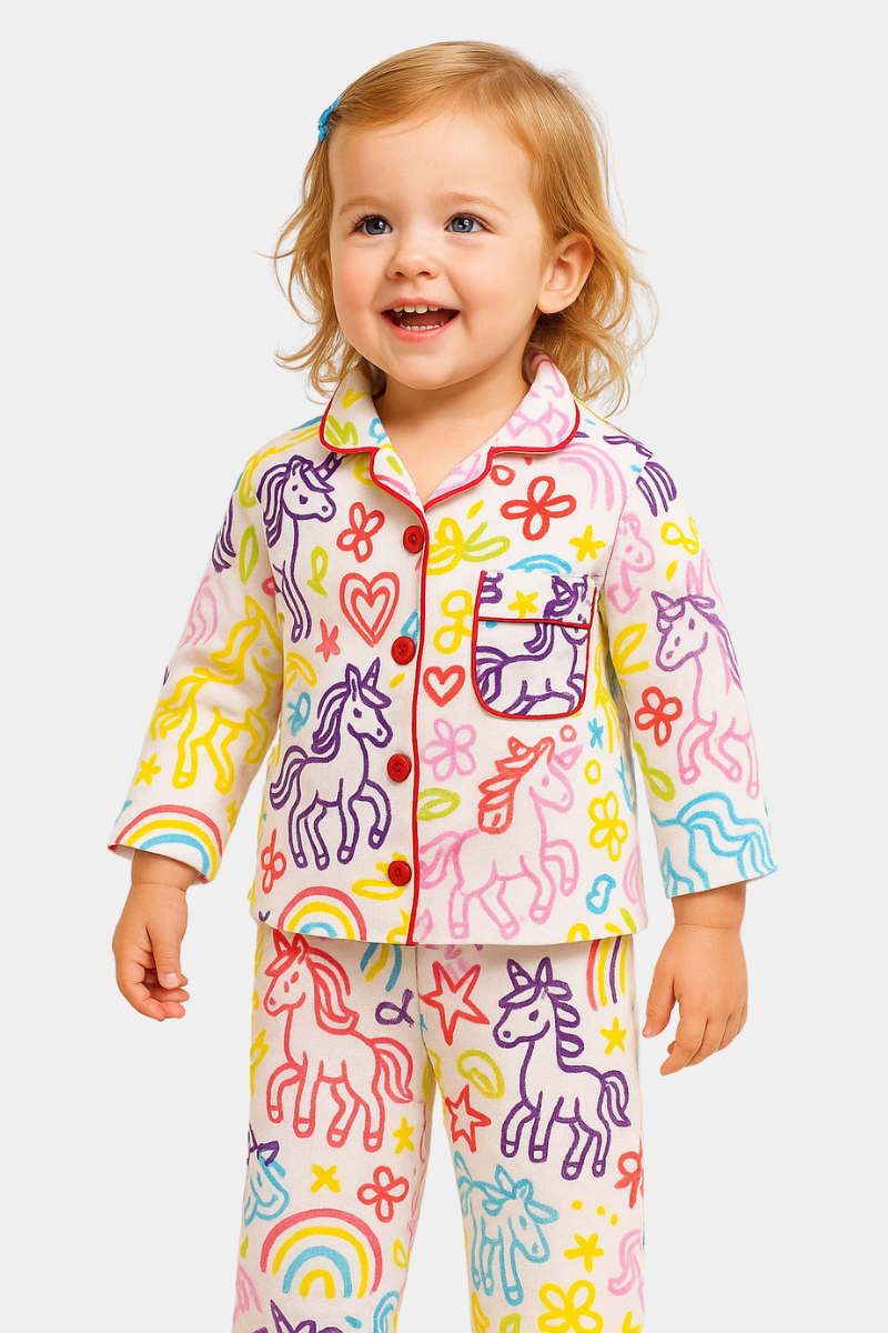 TODDLER KIDS NIGHT WEAR ALL-OVER PRINTED FOR GIRLS