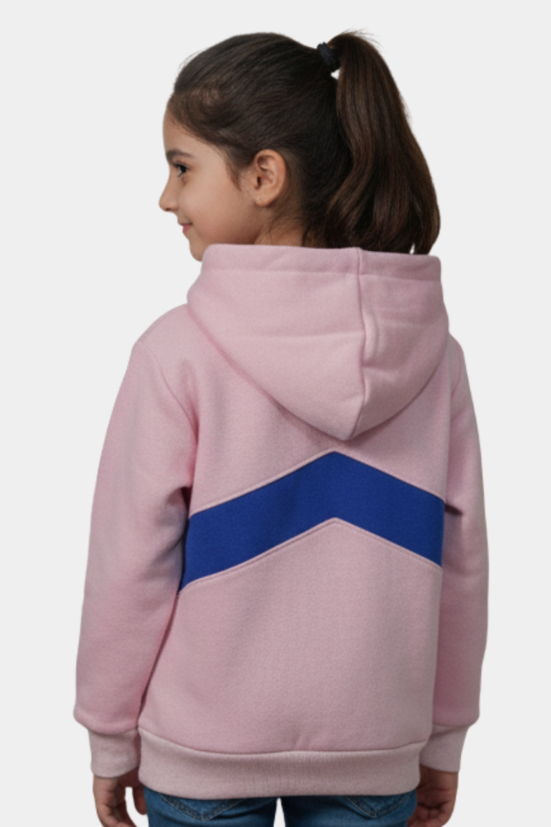 Pink & Blue Chevron Pullover Hoodie for Kids