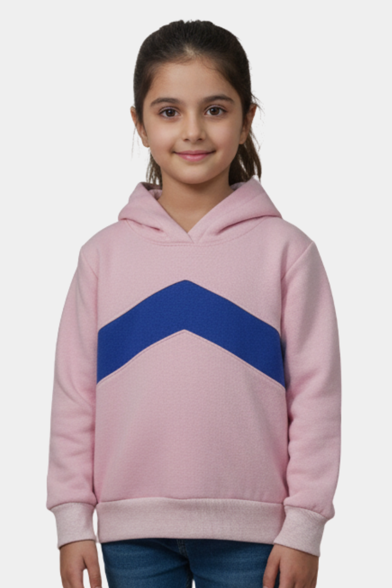Pink & Blue Chevron Pullover Hoodie for Kids