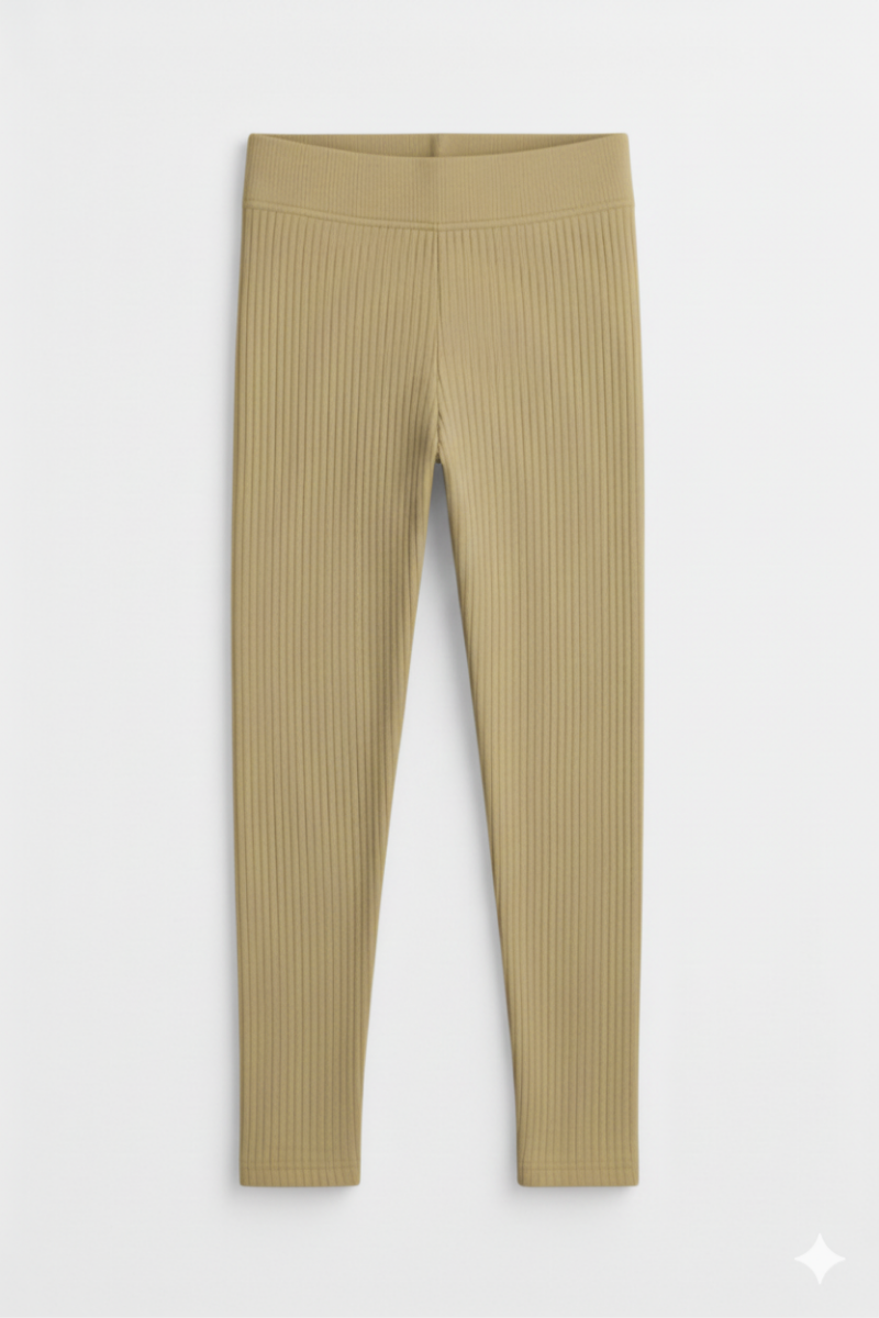 The "Essential Khaaki Ribbed" Leggings