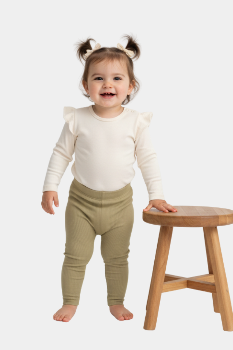 The "Essential Khaaki Ribbed" Leggings