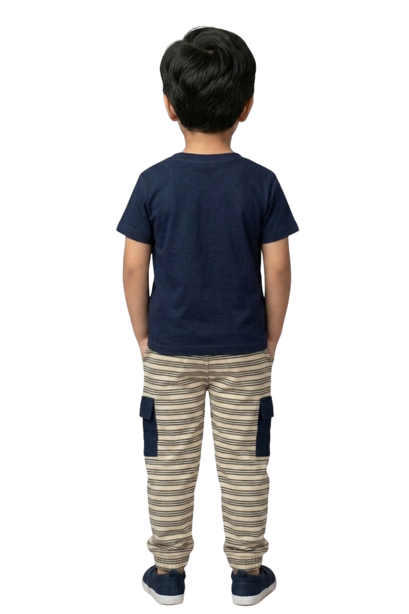 Boys “Sports Are Life” T-Shirt & Striped Pajama Set (2PC)