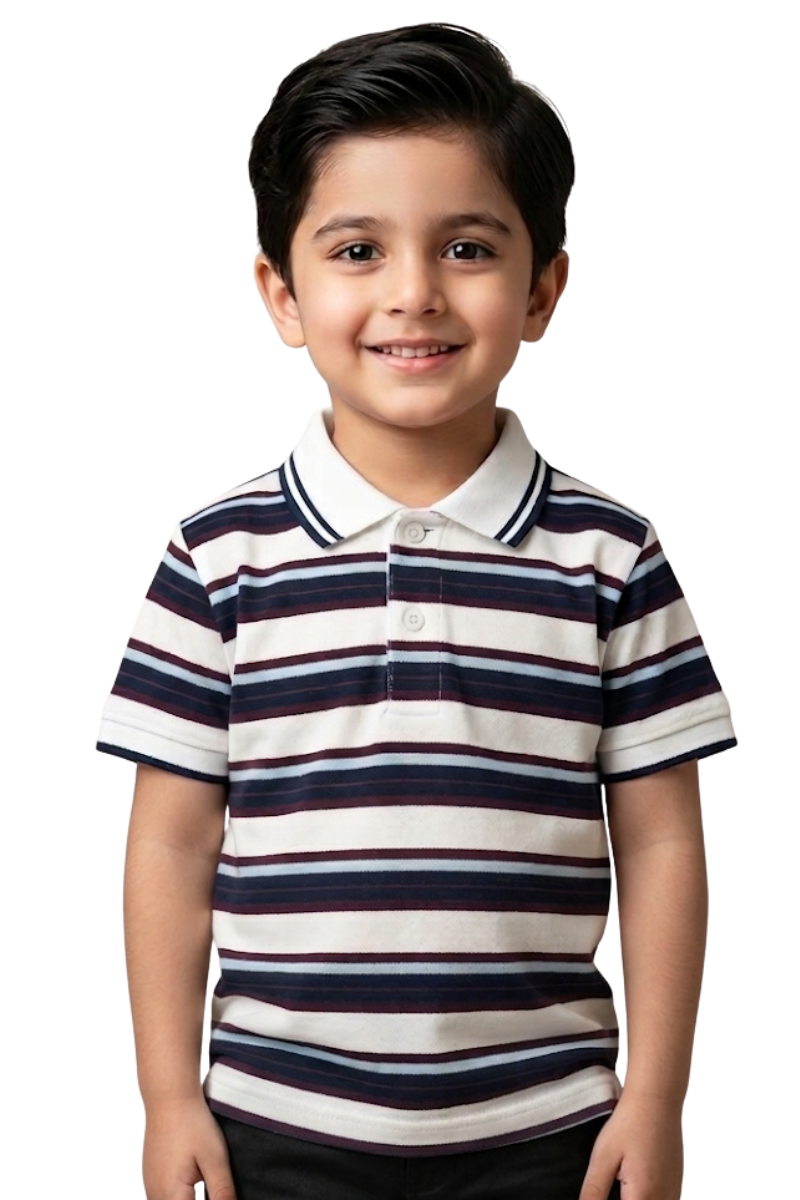 Kids Casual Striped Polo Shirt