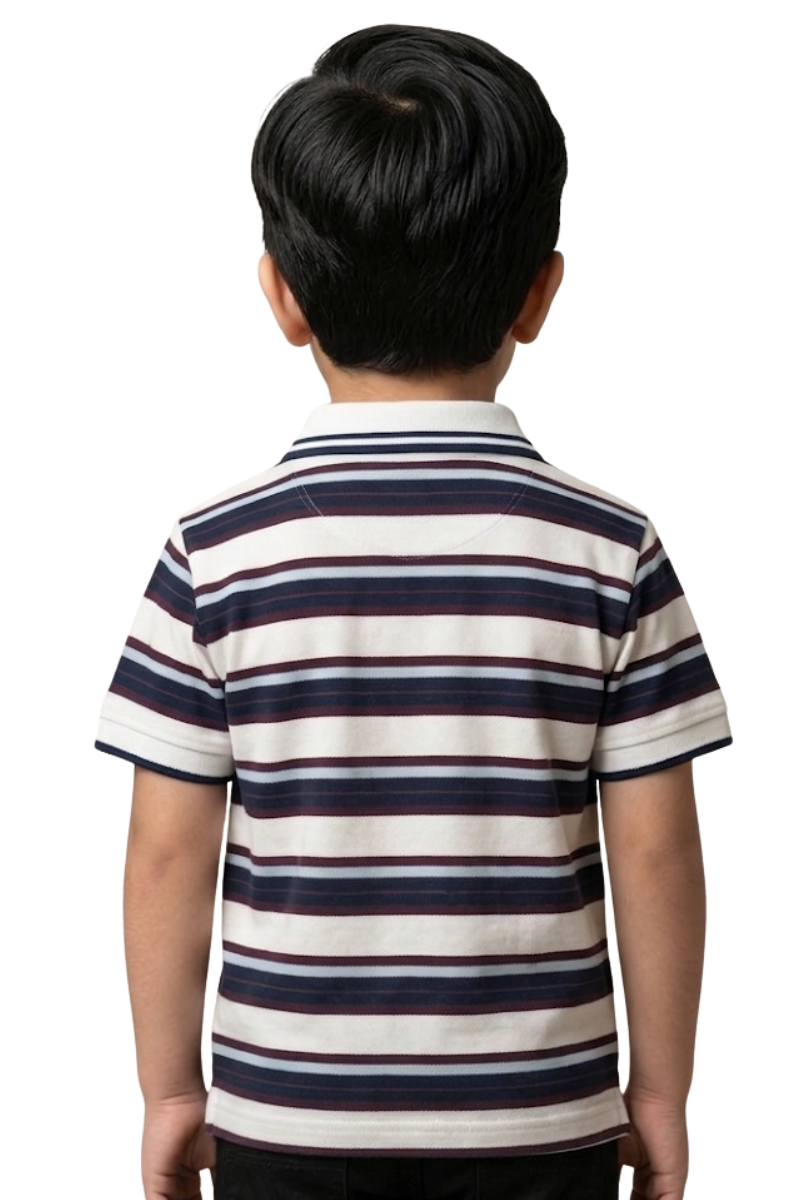 Kids Casual Striped Polo Shirt