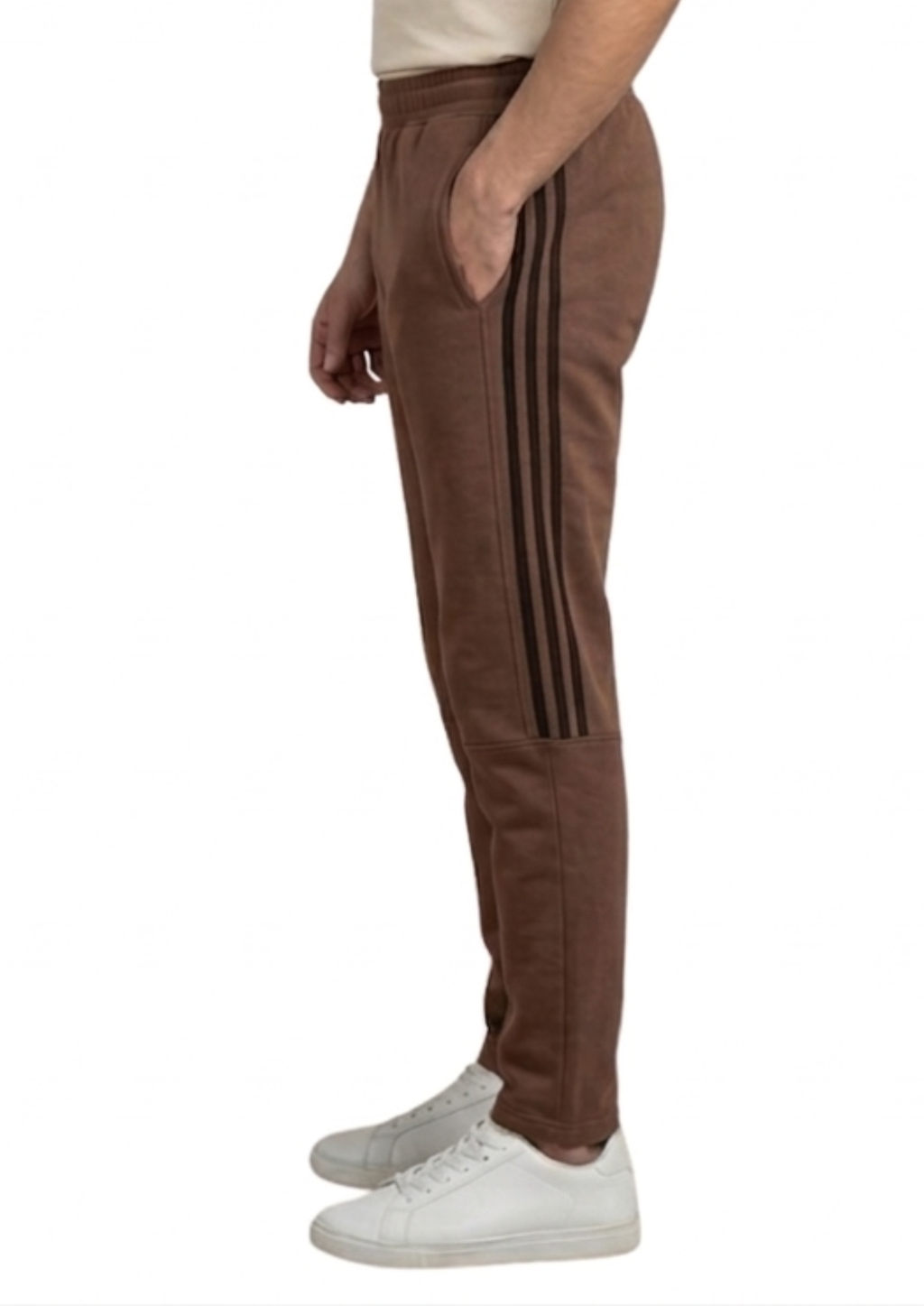 Men’s Brown Terry Activewear Trousers – Adidas Logo, 240-260 GSM