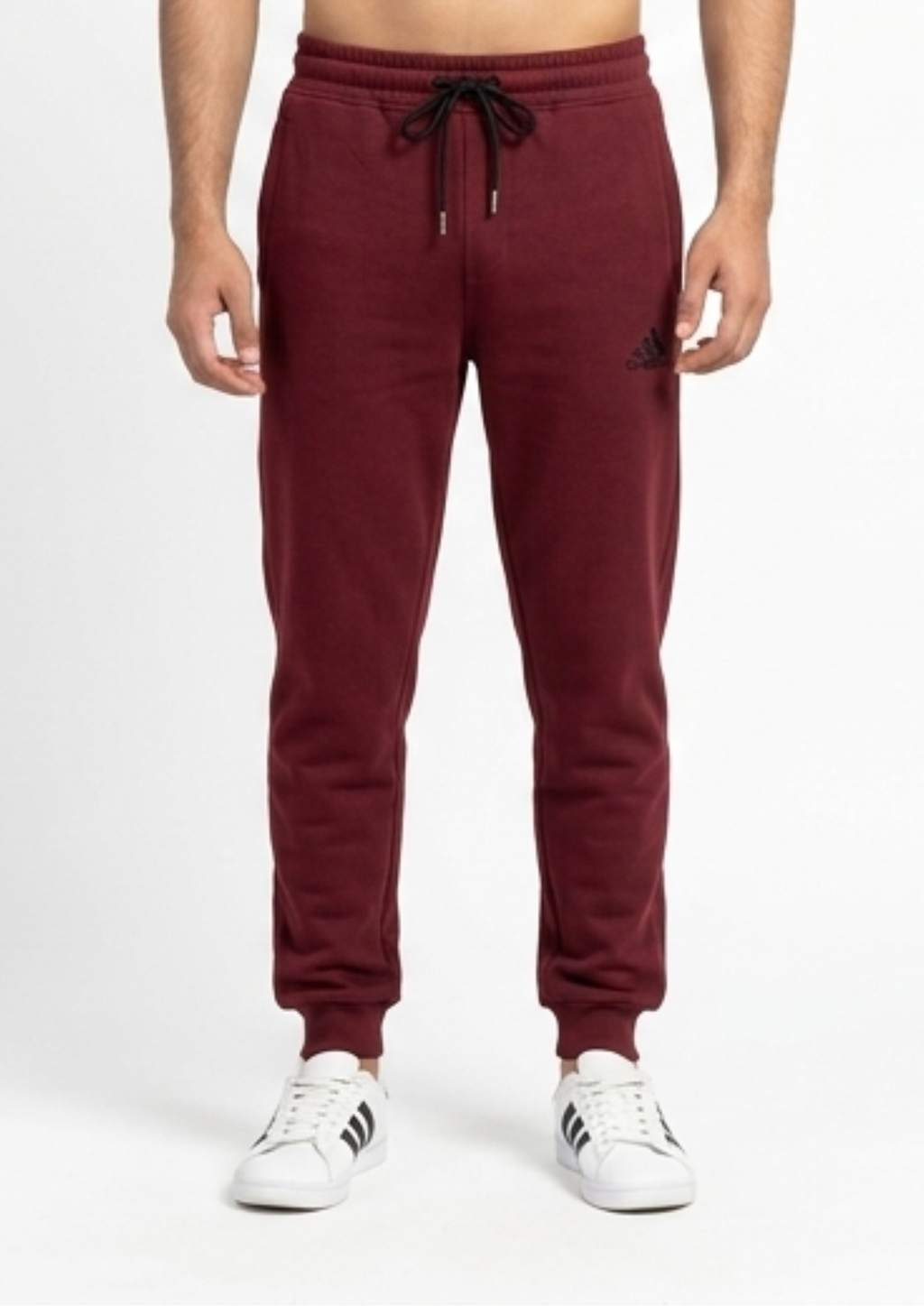 Men’s Red Terry Activewear Trousers – Adidas Logo, 240-260 GSM