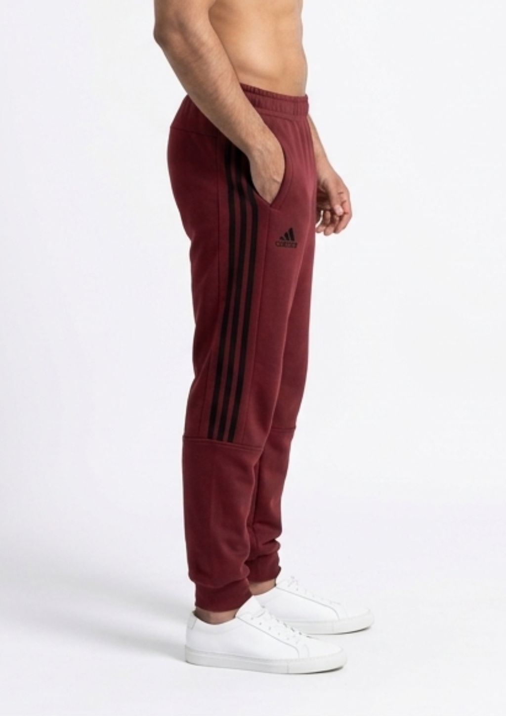 Men’s Red Terry Activewear Trousers – Adidas Logo, 240-260 GSM