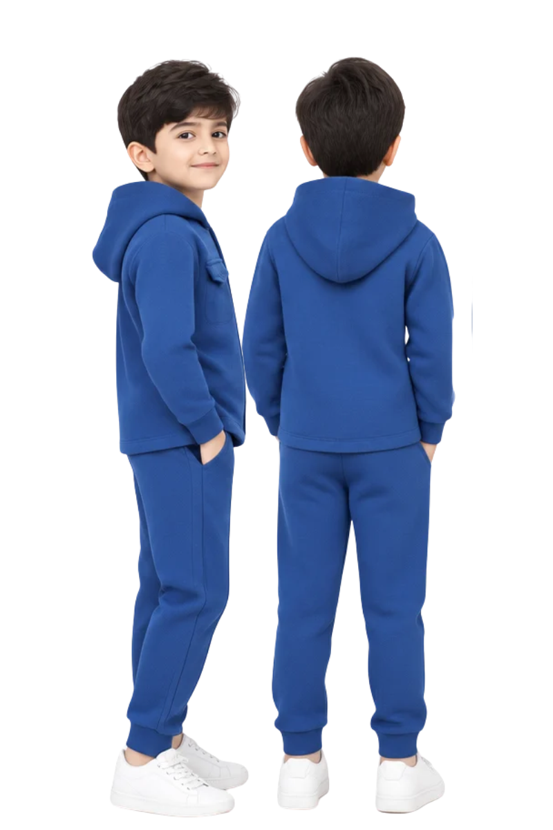 Premium Kids Royal Blue Fleece Jacket & Joggers Set