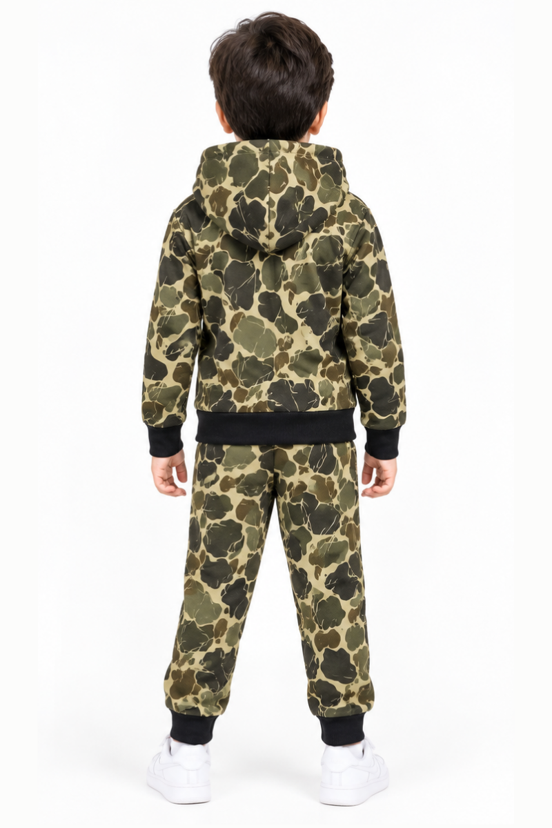 Kids Camouflage Hooded Tracksuit for Boys | Stylish Winter Wear