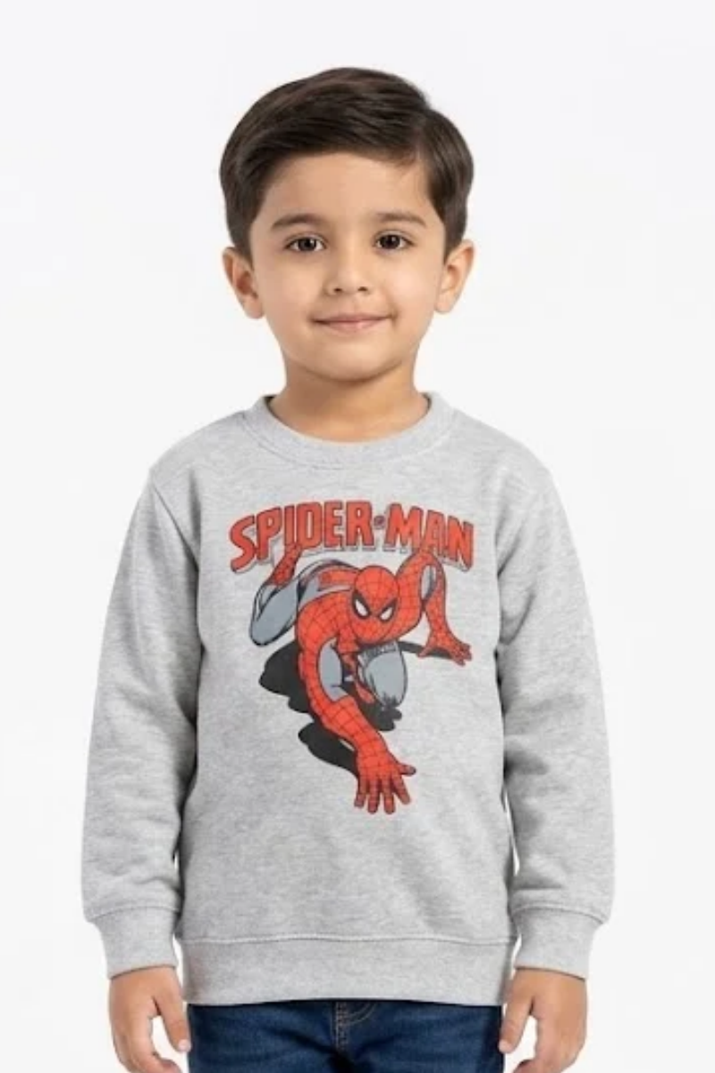 Boys' Marvel Spider-Man Graphic Light Grey Sweatshirt