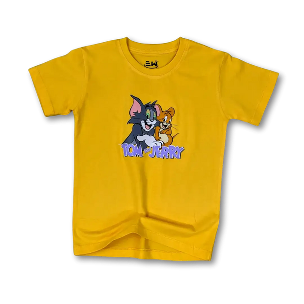 Tom and Jerry Printed on Yellow Tee