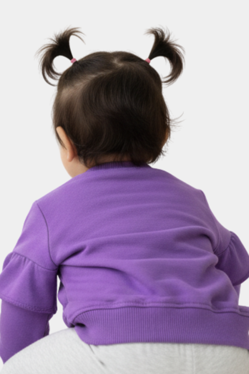 Baby Girls' Purple "Let It Snow" Ruffle Sleeve Sweatshirt