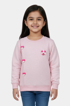 Little Blossom Pink Embellished Sweatshirt