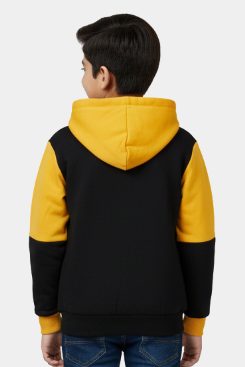 Boys' Bold Color Block Pullover Hoodie with Flap Pocket