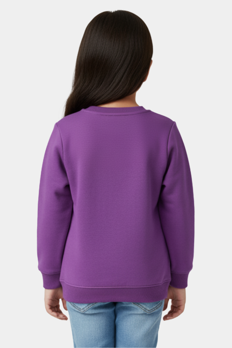 Fashion Baby Girls Ruffle Flower Pattern SWEATSHIRT - PURPLE