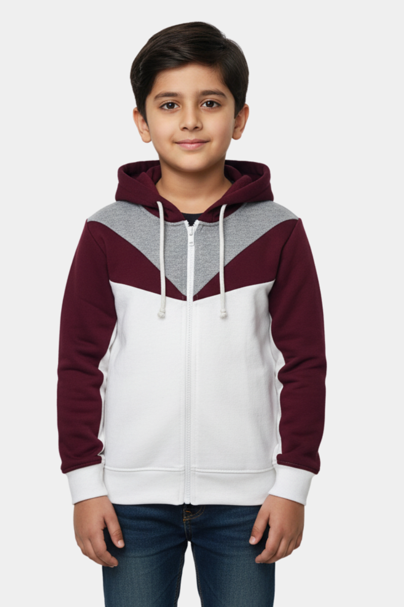 Boys' Athletic Color Block Full-Zip Hoodie