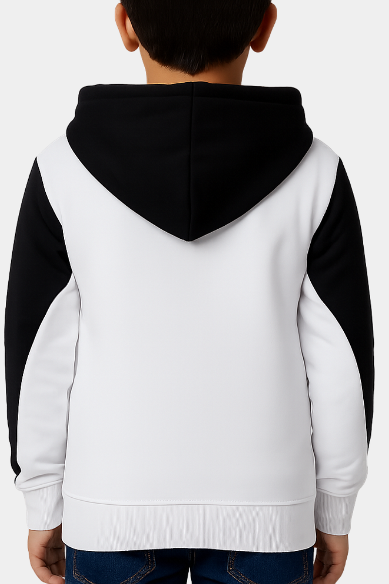 Boys' Monochrome Chevron Full-Zip Hoodie