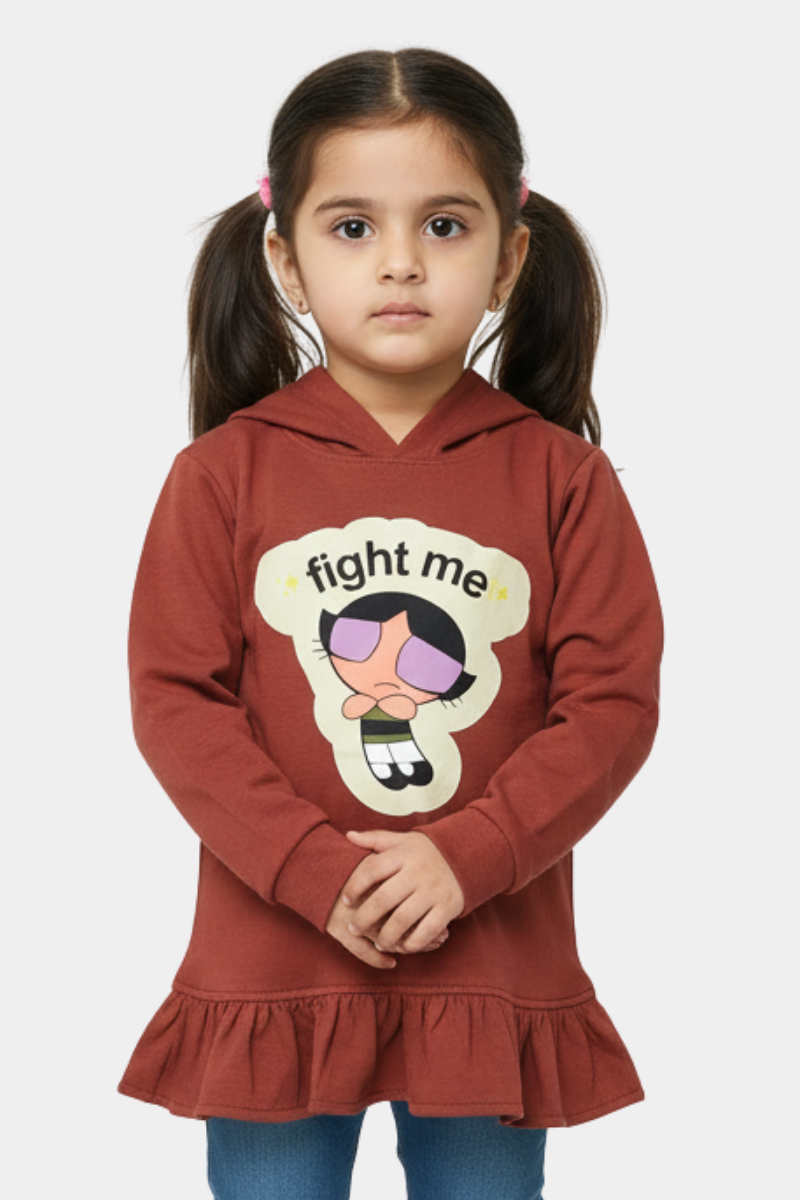 Powerpuff Girls "Fight Me" Graphic Hoodie Dress