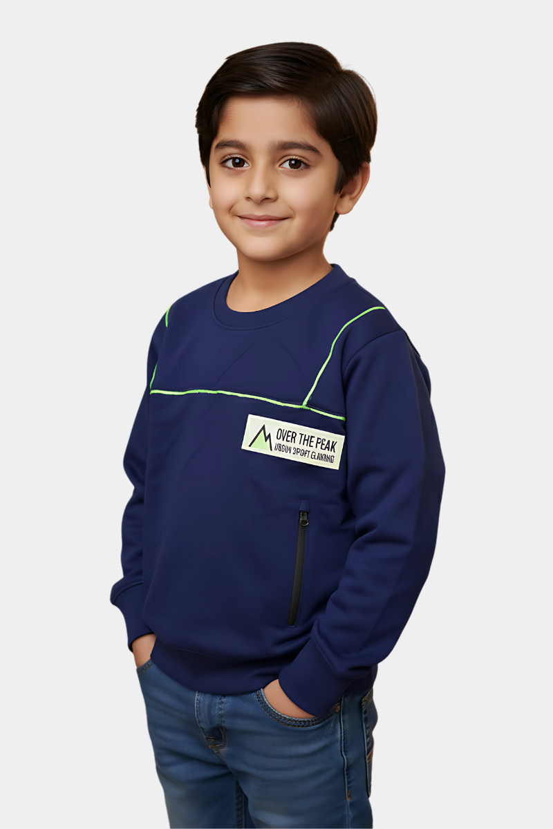 Conquer the Day: "Over The Peak" Adventure Sweatshirt for Kids
