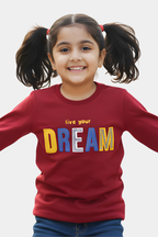 Live Your Dream! Kids' Bold Red Graphic Sweatshirt