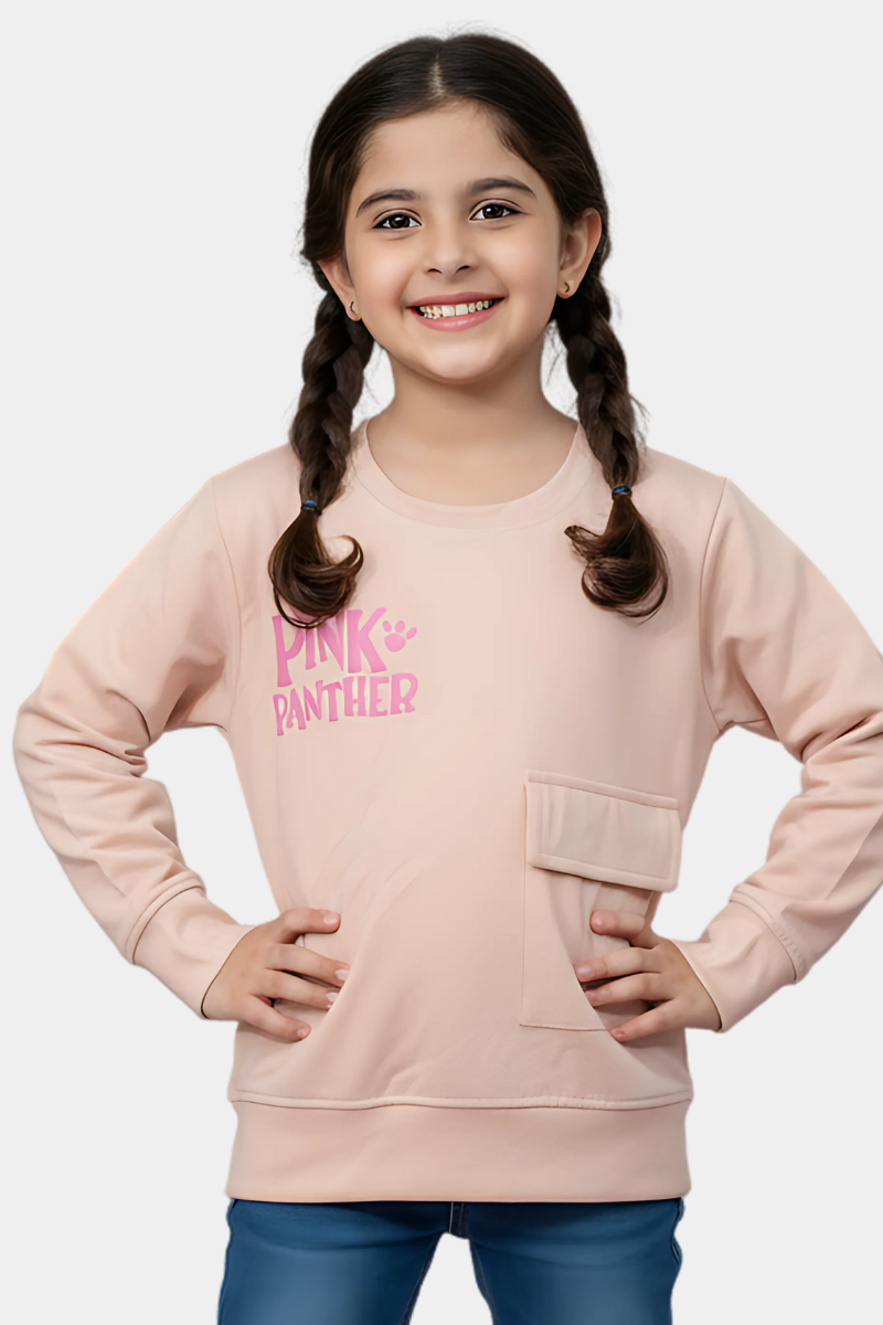 Pink Panther Kids' Blush Sweatshirt with Chest Pocket