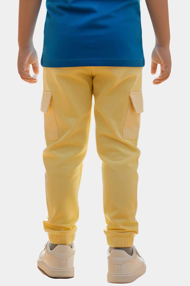 Kids' Sunny Yellow Cargo Joggers | Trendy & Comfortable Pants