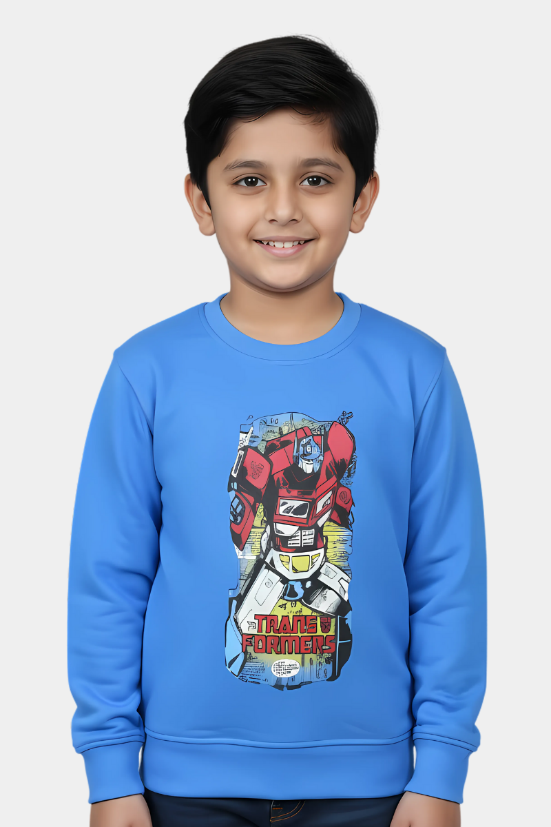 Boys' Transformers Optimus Prime Blue Sweatshirt | Autobot Action Top