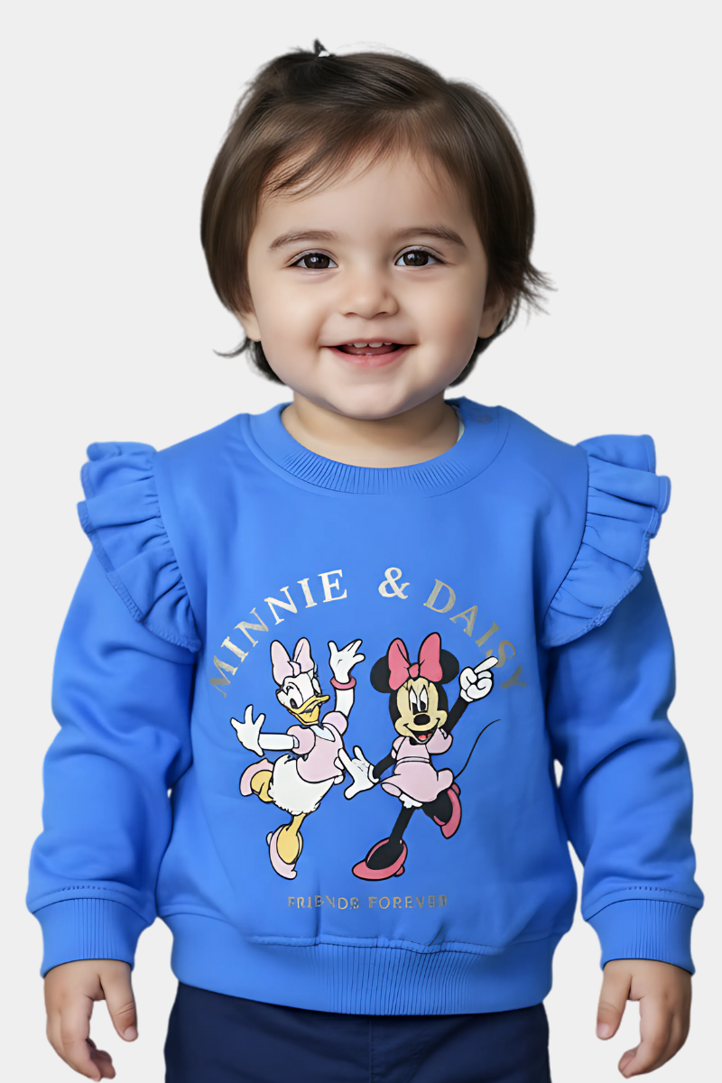 Baby/Toddler Minnie & Daisy "Friends Forever" Blue Ruffle Sweatshirt
