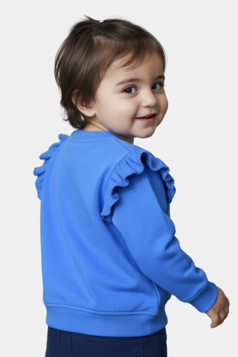 Baby/Toddler Minnie & Daisy "Friends Forever" Blue Ruffle Sweatshirt