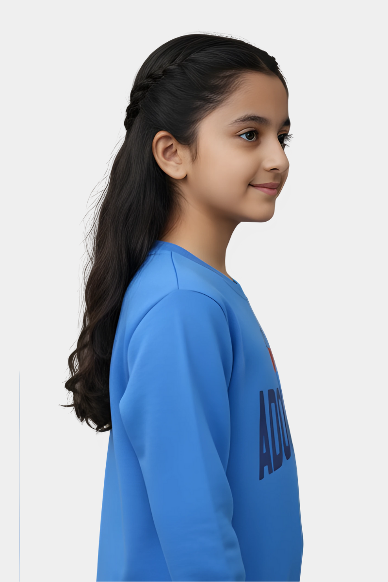 "Born to be Adorable" Kids' Bright Blue Sweatshirt