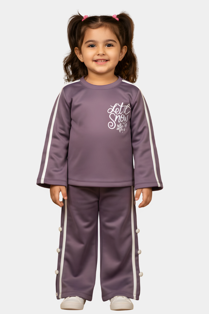 Girls' Cozy Grey "Let It Snow" Play Set | Toddler Winter Outfit