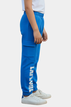 Kids' "EXPLORE" Blue Cargo Joggers | Adventure-Ready Track Pants