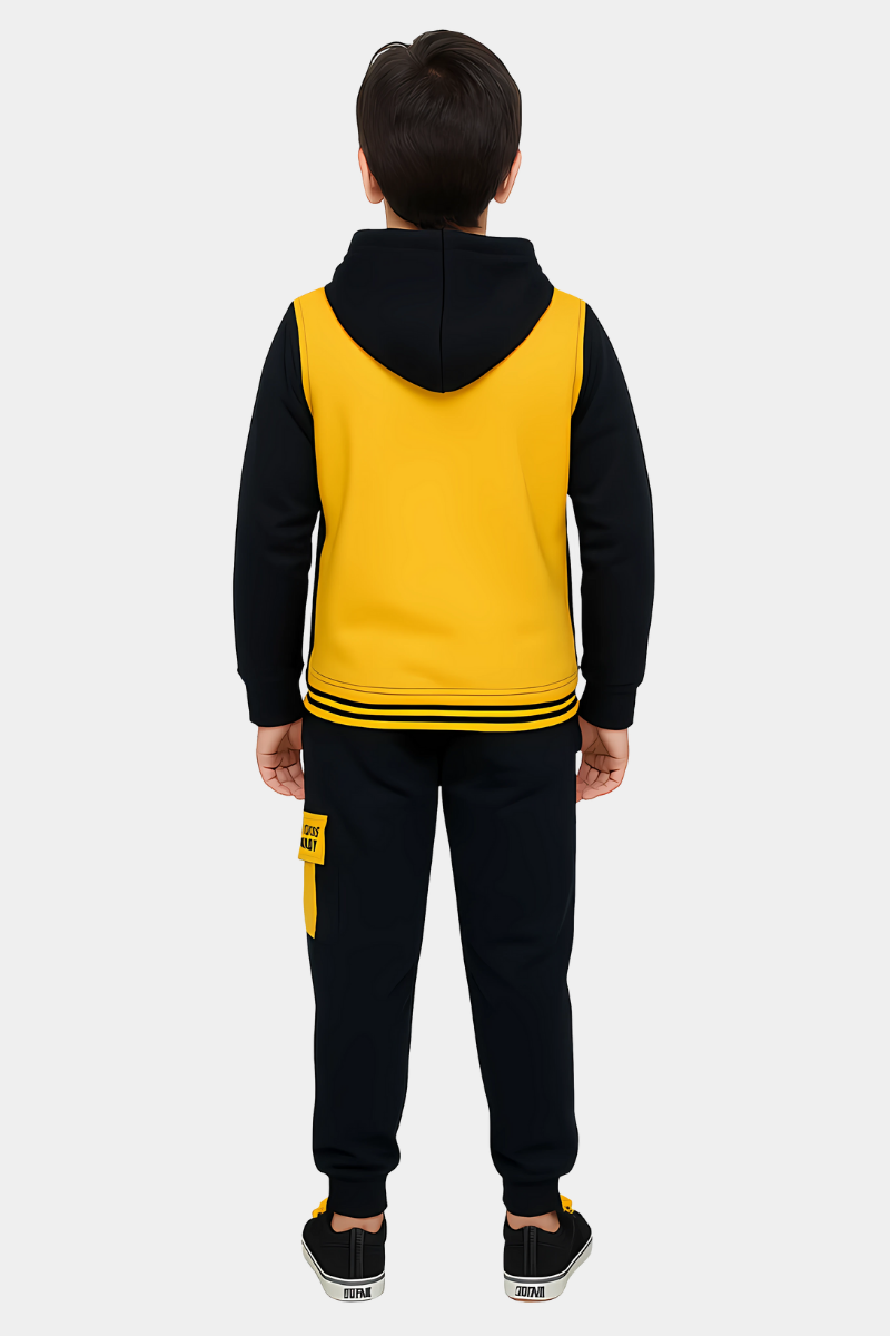 Boys' Athletic Color Block Full-Zip 3pc Hoodie & Cargo Jogger Set