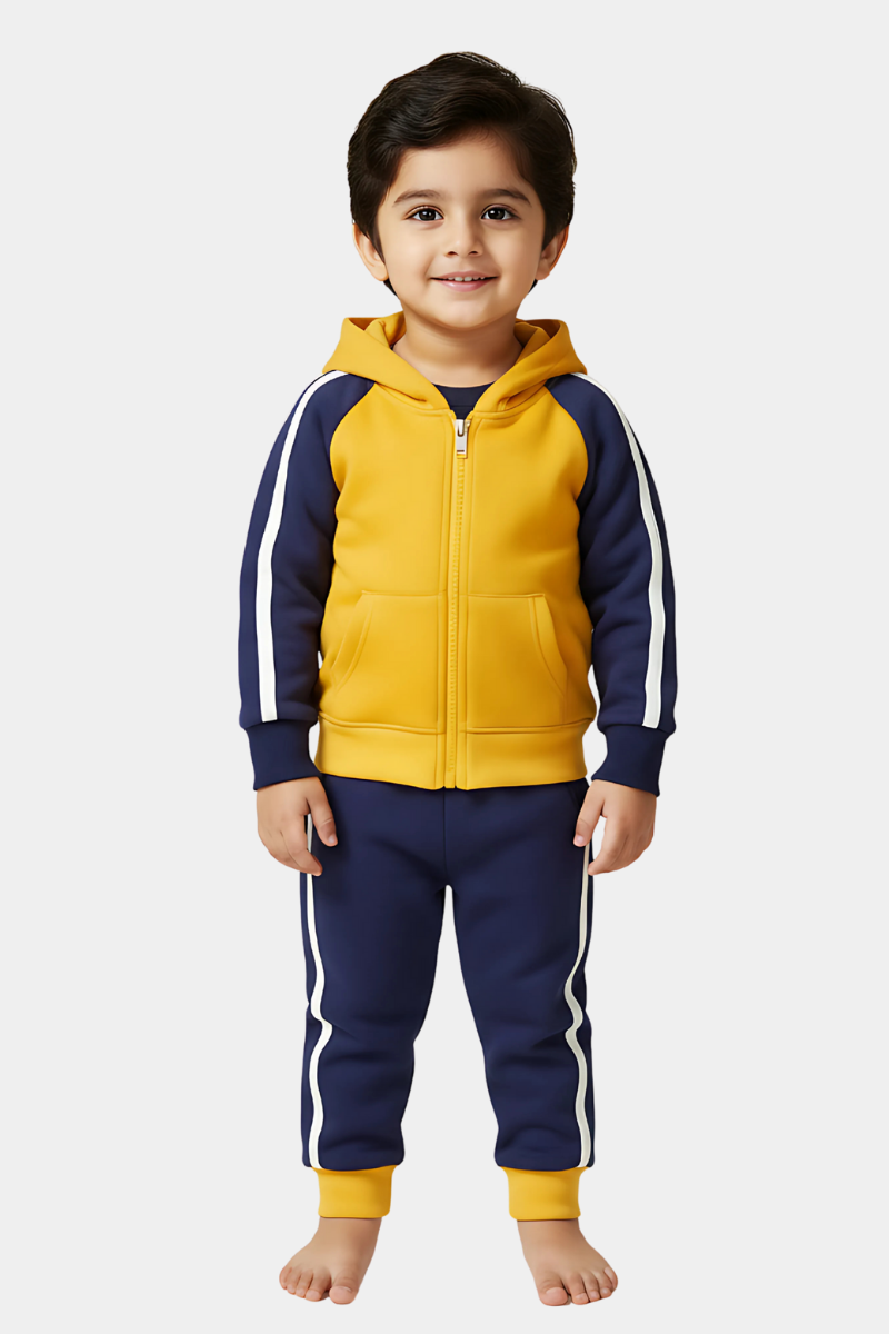 Toddler Boys' Gold & Navy Color Block Tracksuit Set