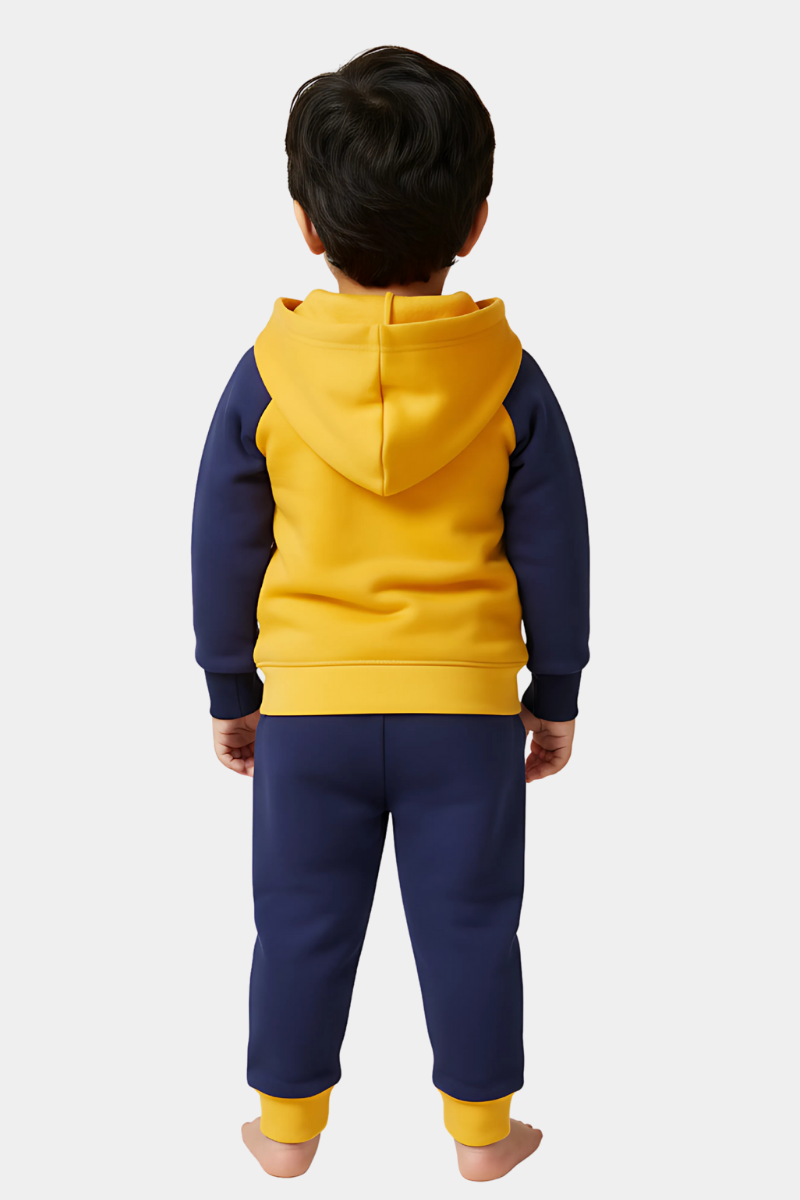 Toddler Boys' Gold & Navy Color Block Tracksuit Set