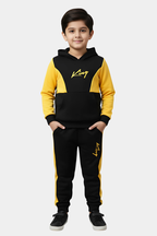 Baby/Toddler "King" Black & Yellow Color Block Tracksuit