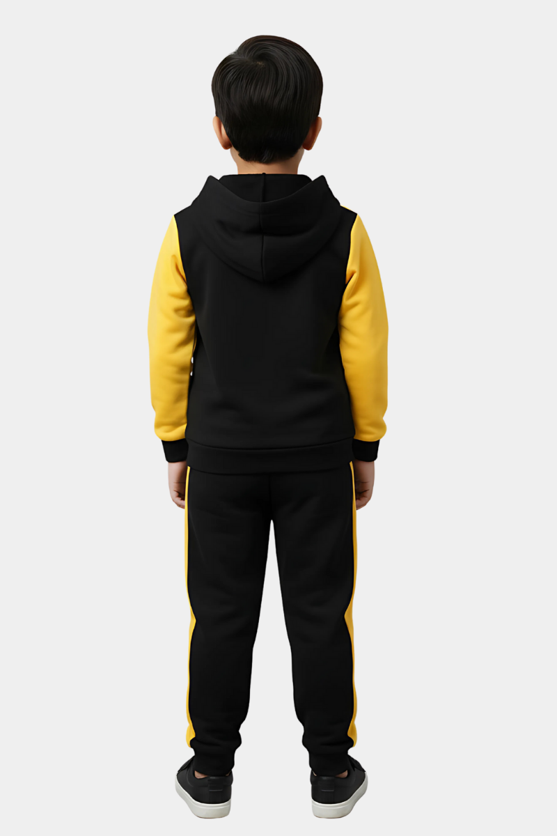 Baby/Toddler "King" Black & Yellow Color Block Tracksuit