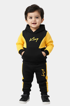 Baby/Toddler "King" Black & Yellow Color Block Tracksuit
